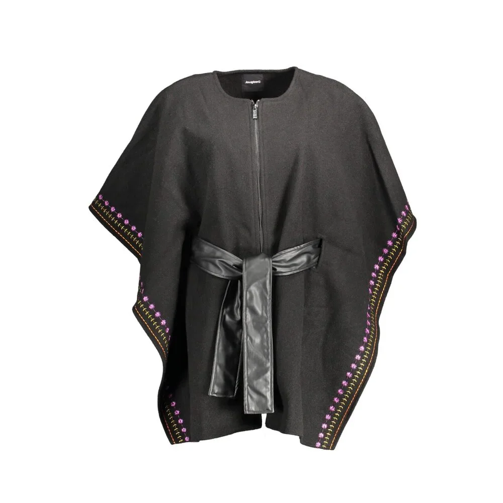 Desigual Black Polyester Women Poncho
